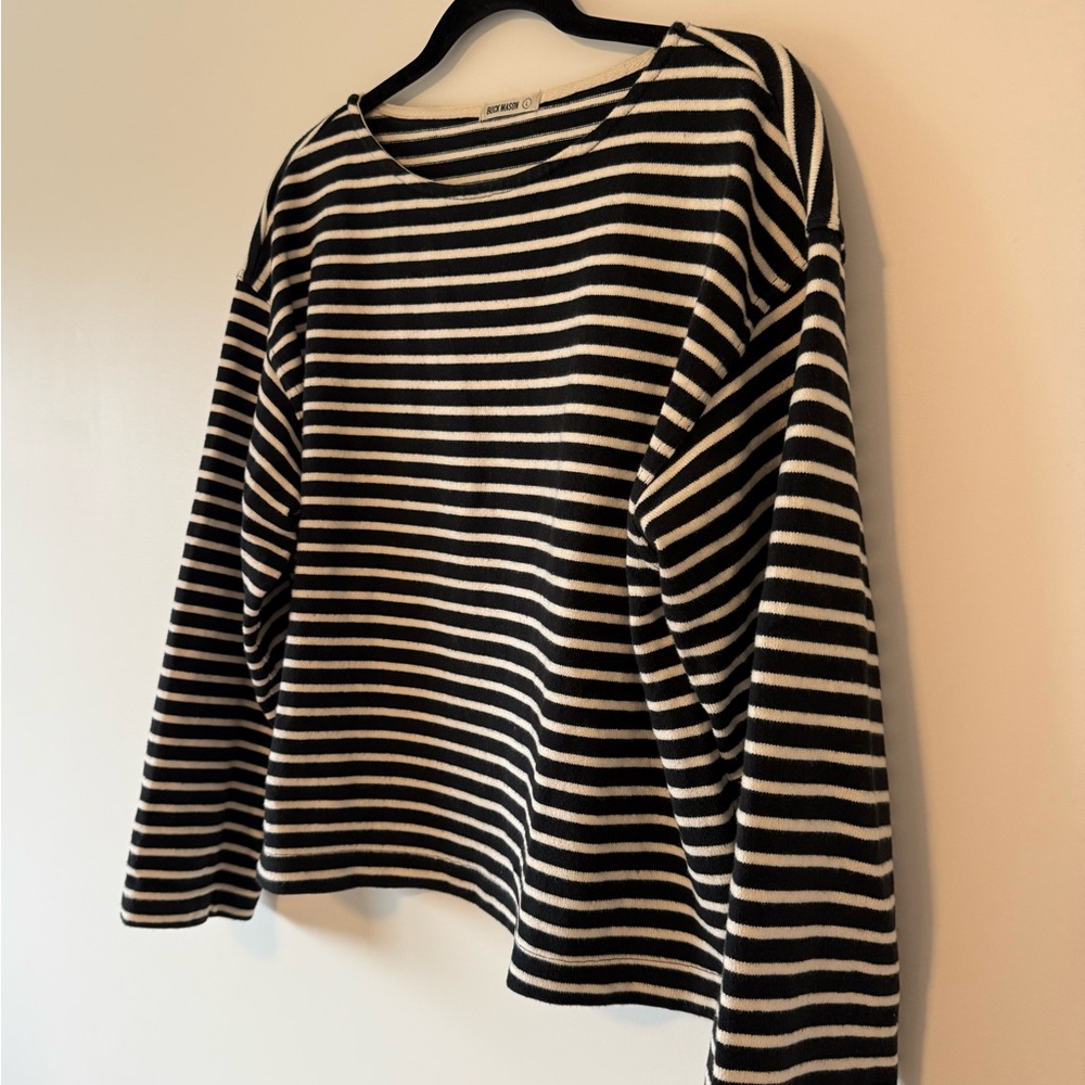 Buck Mason Women’s Catalina striped long sleeve top black